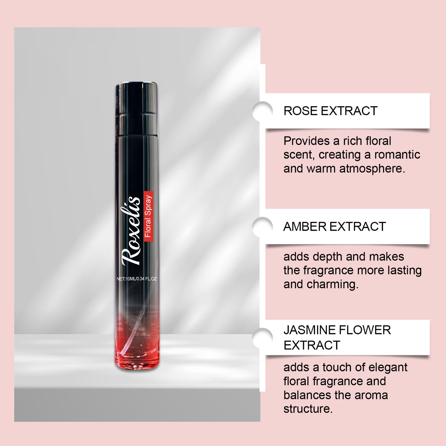 Roxelis, pour homme, parfum de Charme durable, Spray Naturel Frais,Tempérament Ambré et léger, Parfum élégant