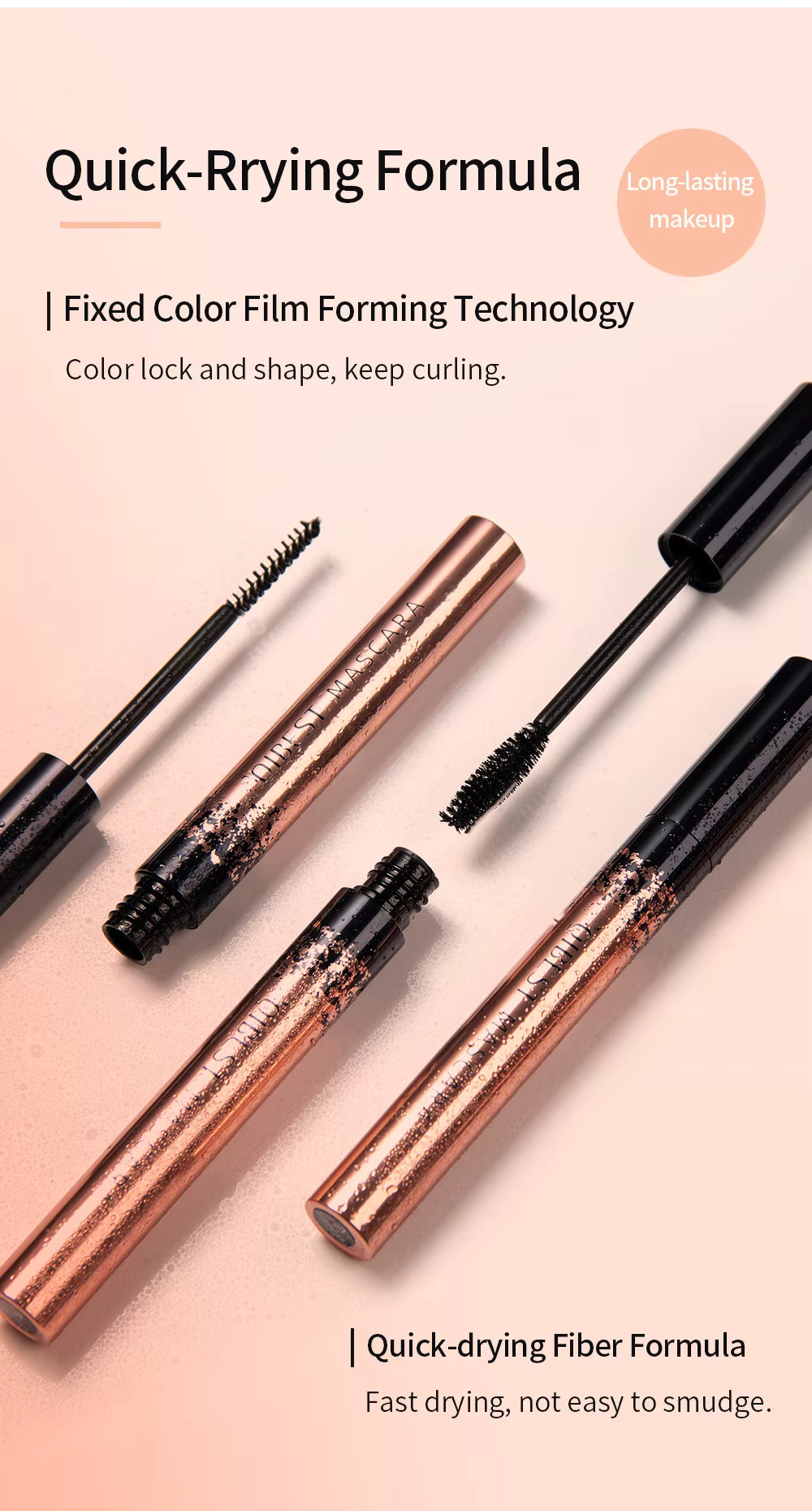 QIBEST Maquillage Mascara Noir 4D Mascara Épais Recourbant 4D Volume Cils Maquillage Mascara Allongant Waterproof Yeux Cosmétiques