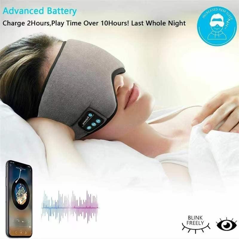 Casque de sommeil Bluetooth 3D transfrontalier avec casque audio intelligent sans fil pour appels musicaux et anti-artefacts, respirant et protecteur d'ombres pour le sommeil