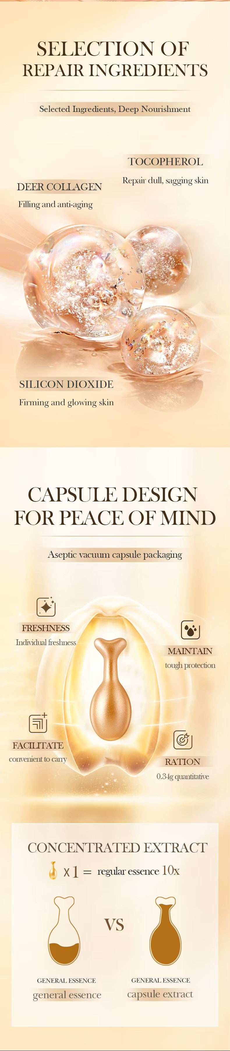 sérum facial SADOER à la rose, lot de 30 capsules de  : hydratant, illuminateur et raffermissant. Soin de beauté pour le visage.