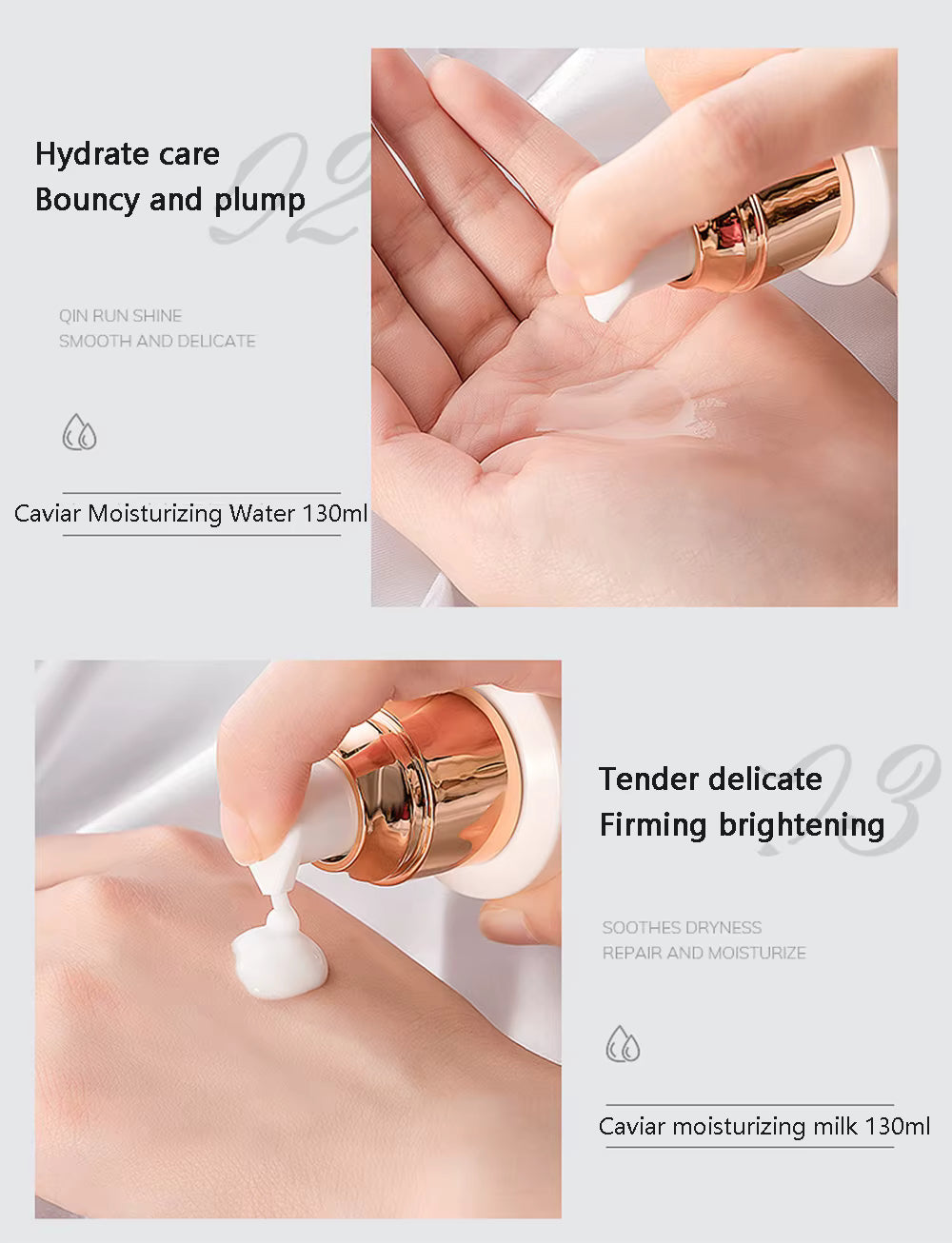 Coffret de 15 produits de soins du visage à l'extrait de caviar : hydratant, blanchissant, anti-âge. Kit de cosmétiques coréens pour la beauté et la santé de la peau.