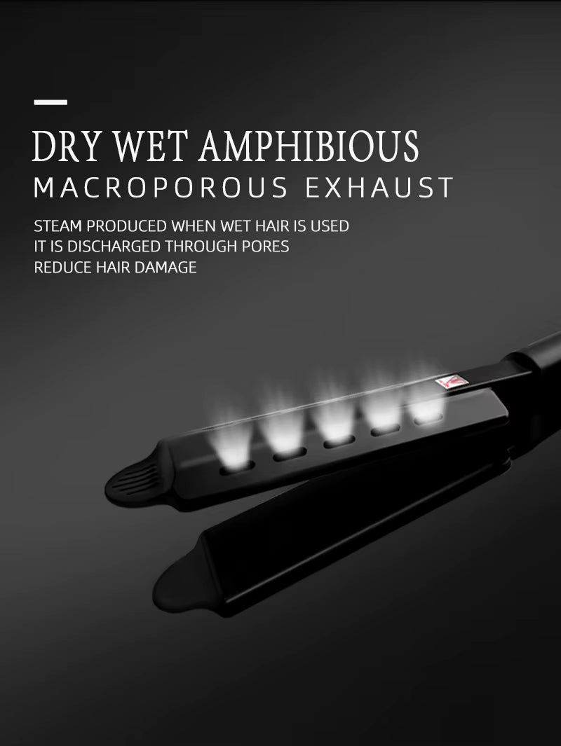 Lisseur à cheveux avec réglage de la température à quatre niveaux, plaques en céramique tourmaline ionique, plaques larges.