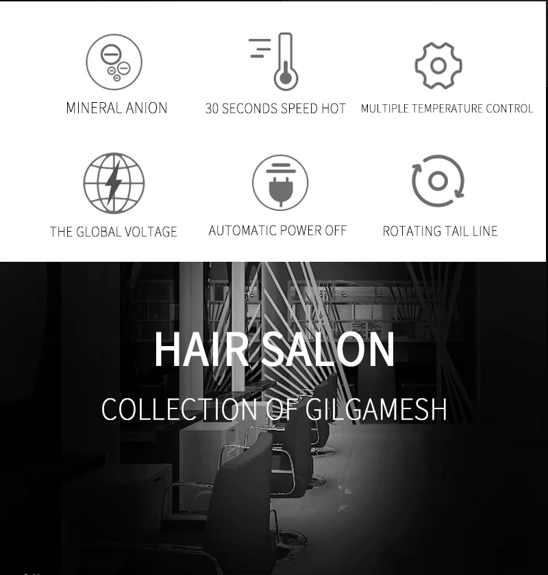 Lisseur à cheveux avec réglage de la température à quatre niveaux, plaques en céramique tourmaline ionique, plaques larges.