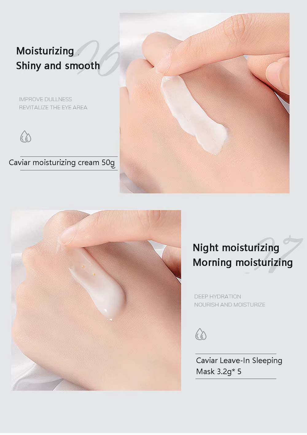 Coffret de 15 produits de soins du visage à l'extrait de caviar : hydratant, blanchissant, anti-âge. Kit de cosmétiques coréens pour la beauté et la santé de la peau.