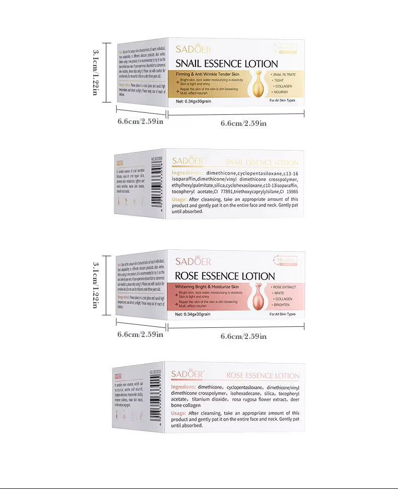 sérum facial SADOER à la rose, lot de 30 capsules de  : hydratant, illuminateur et raffermissant. Soin de beauté pour le visage.